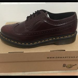 Vegan Dr. Martens Brogues in Deep Cherry
